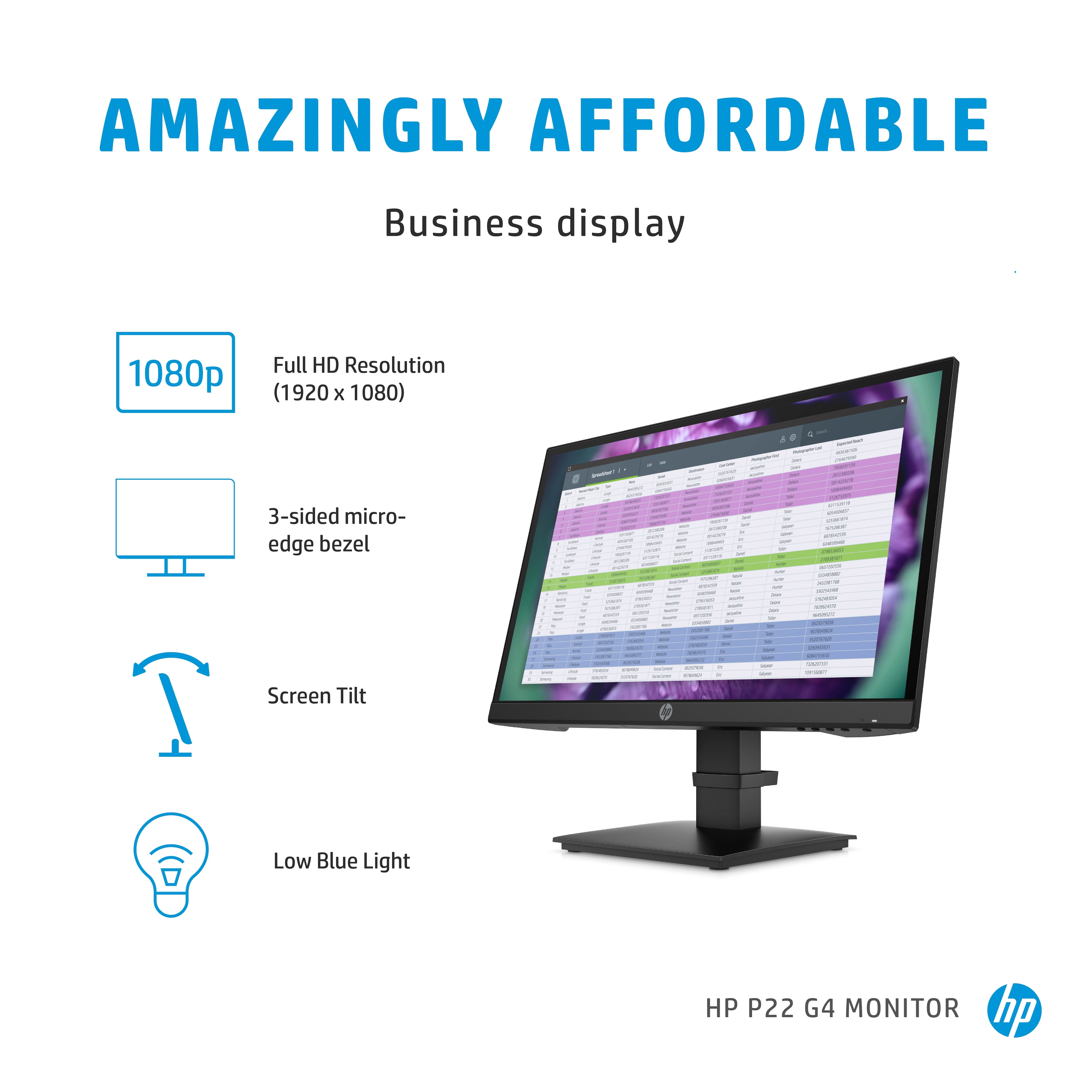 HP P22 G4 22 FHD-monitor 1A7E4AA#ABB