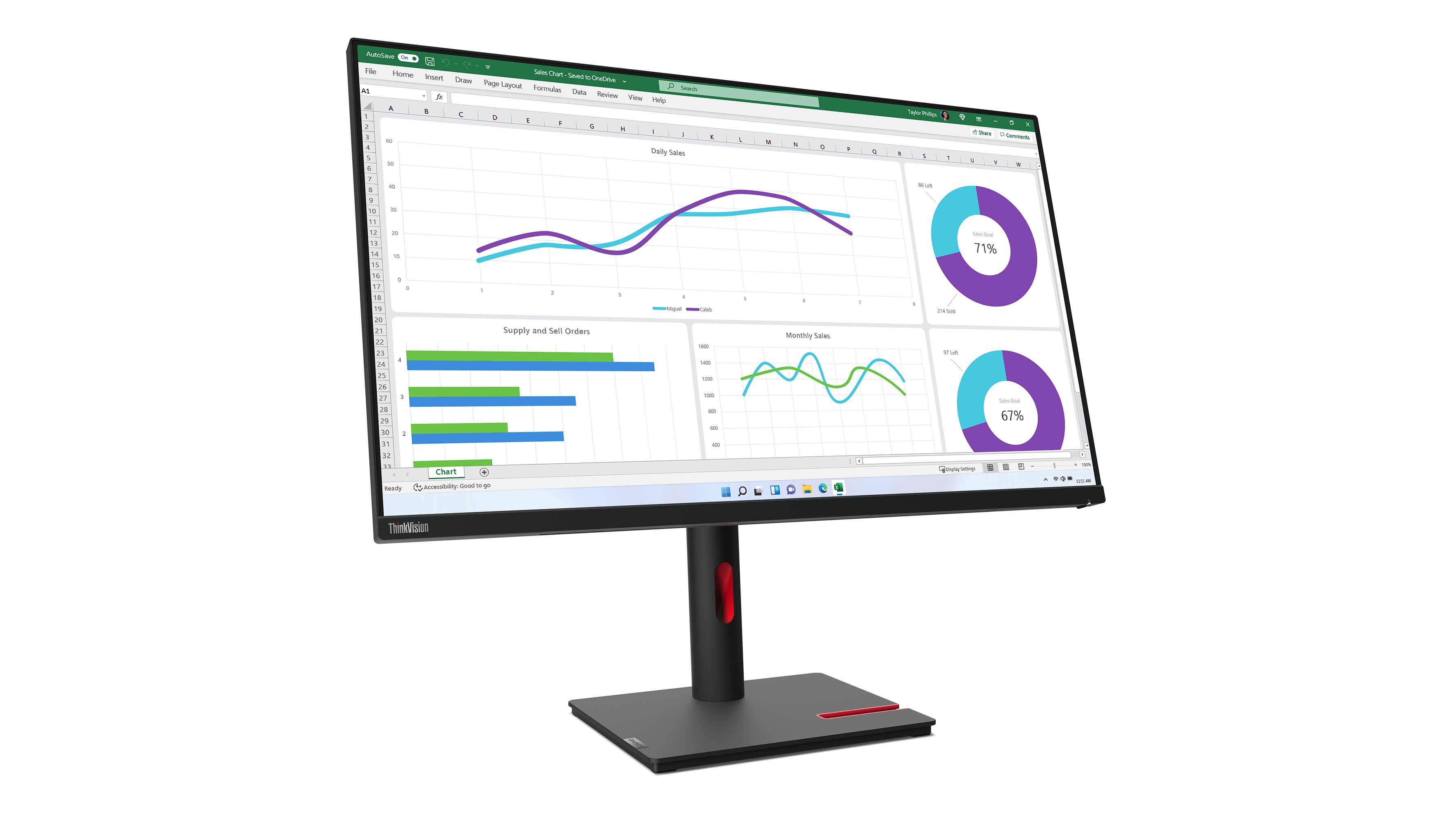 Lenovo ThinkVision T32h-30 LED display 80 cm (31.5") 2560 x 1440 Pixels Quad HD Zwart 63D3GAT1EU