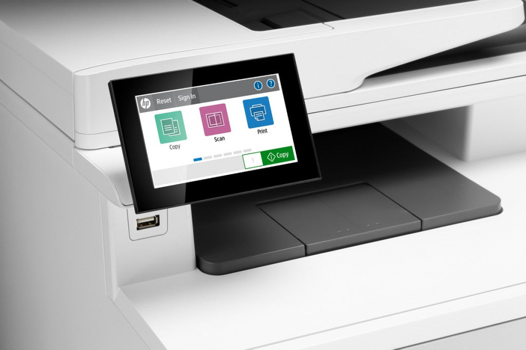 HP Color LaserJet Enterprise MFP M480f, Farbe, Drucker für Kleine & mittelständische Unternehmen, Drucken, Kopieren, Scannen, Faxen, Kompakte Größe; Hohe Sicherheit; Beidseitiger Druck; ADF für 50 Blatt; Energieeffizient 3QA55A#B19