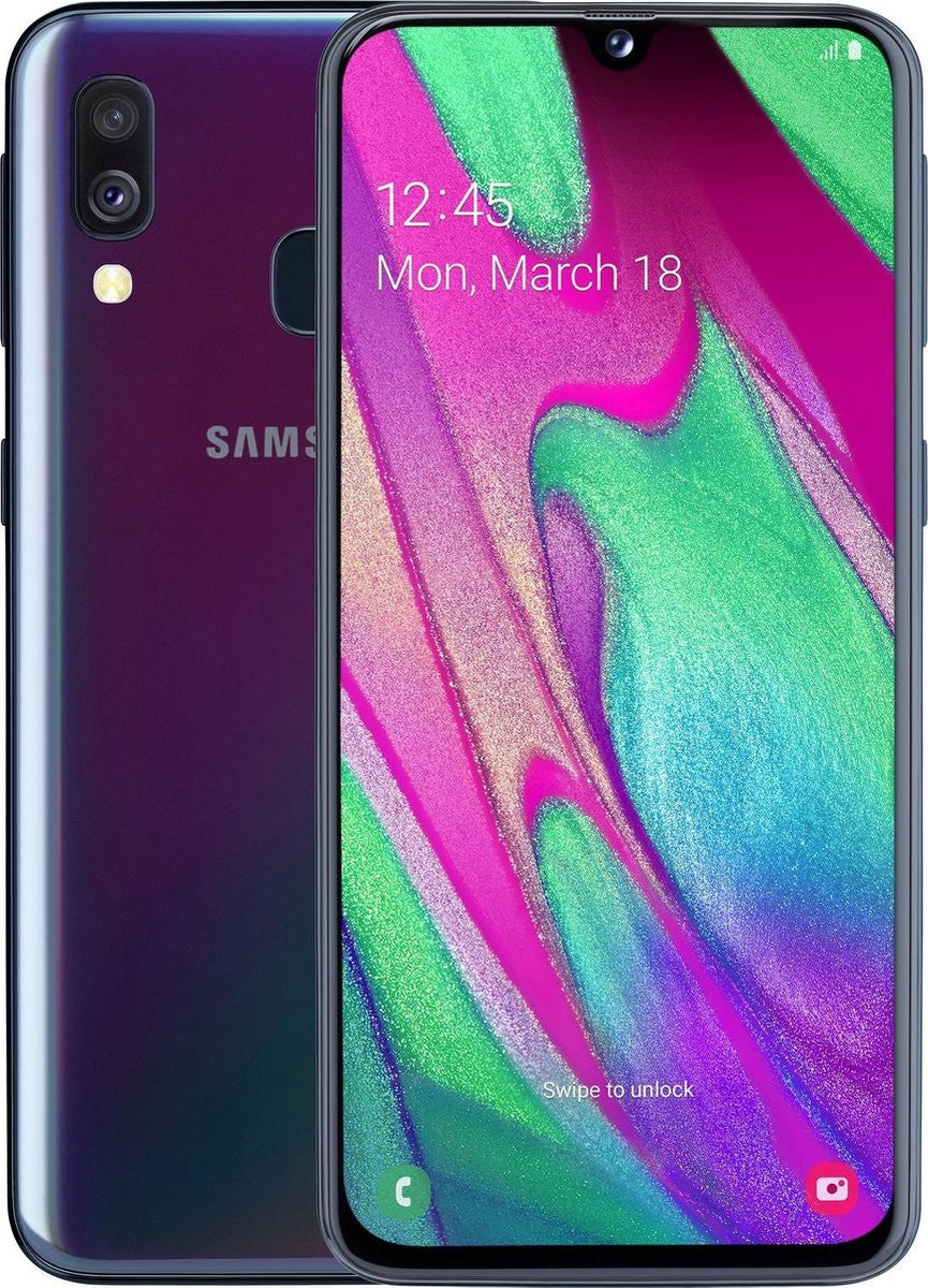 Samsung Galaxy A40 SM-A405F 15 cm (5.9") Dual-SIM Android 9.0 4G USB Typ-C 4 GB 64 GB 3100 mAh Schwarz SM-A405FN/DS