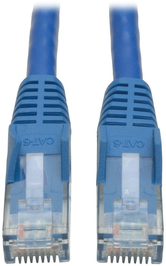Tripp Lite N201-007-BL50BP Cat6 Gigabit hakenloses, anvulkanisiertes (UTP) Ethernet-Kabel (RJ45 Stecker/Stecker), PoE, Blau, 2,13 m, Großpackung 50 Stk. N201-007-BL50BP
