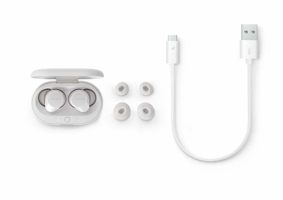 Philips TAT1209WT/00 Kopfhörer & Headset True Wireless Stereo (TWS) im Ohr Anrufe/Musik Bluetooth Weiß