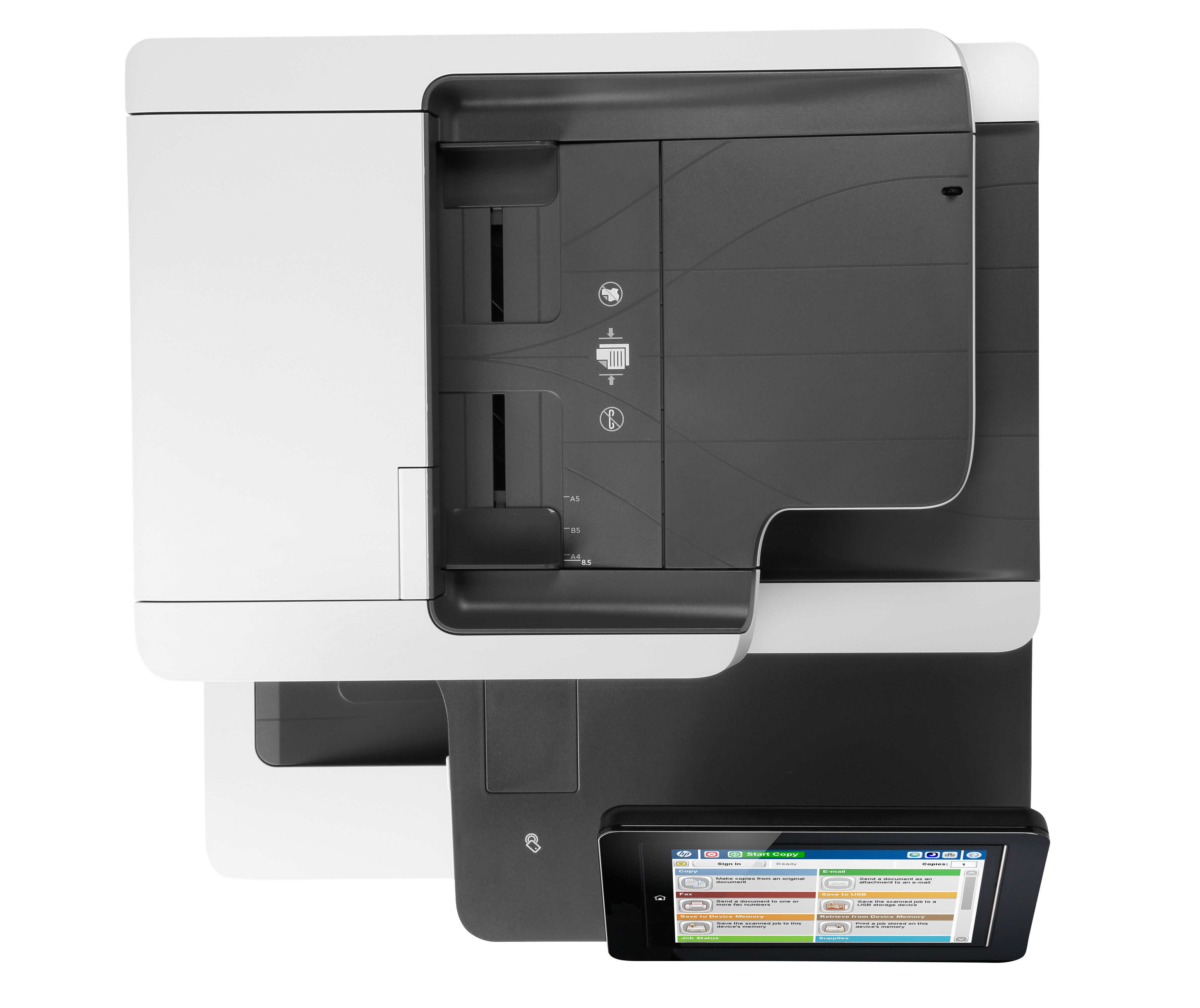 HP Color LaserJet Enterprise Flow M577c MFP, Farbe, Drucker für Kleine & mittelständische Unternehmen, Drucken/Kopieren/Scannen/Faxen, Automatischer Vorlageneinzug für 100 Blatt; USB-Druck über Vorderseite; Scannen an E-Mail/PDF; Beidseitiger Druck