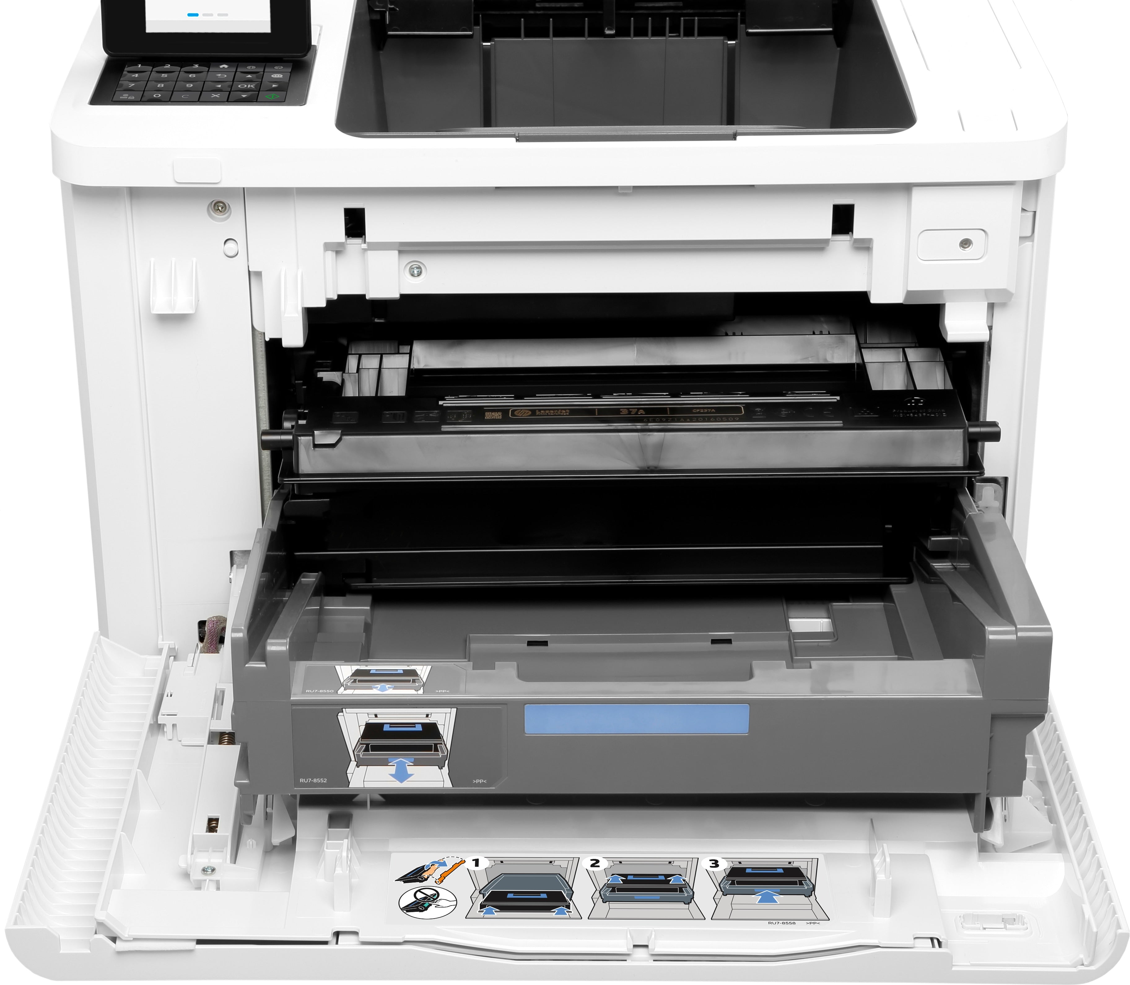 HP LaserJet Enterprise M608n, Zwart-wit, Printer voor Bedrijf, Print, Draadloos; Geheugenkaartslot; Optioneel nieten; JetIntelligence-cartridge
