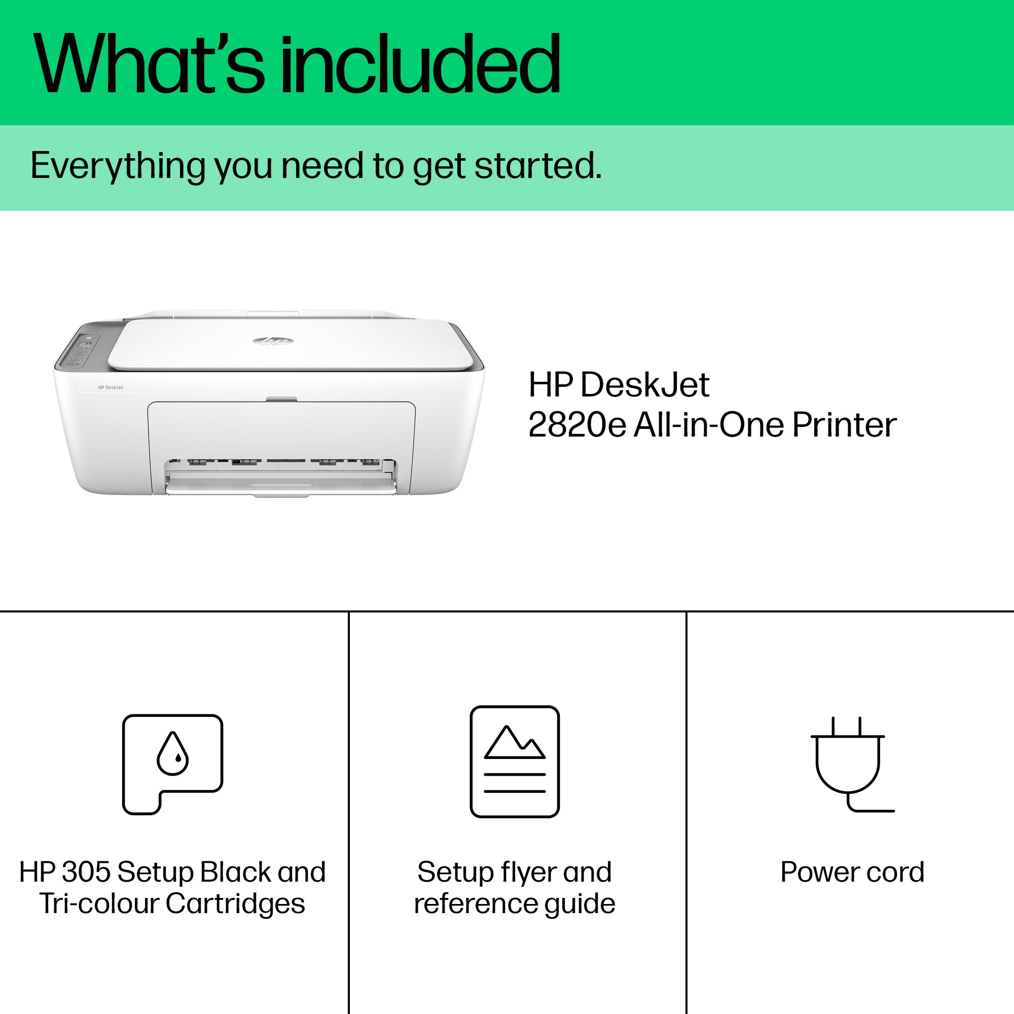 HP DeskJet 2820e Wireless All-in-One Color Printer, Copier, Scanner 588K9B#629