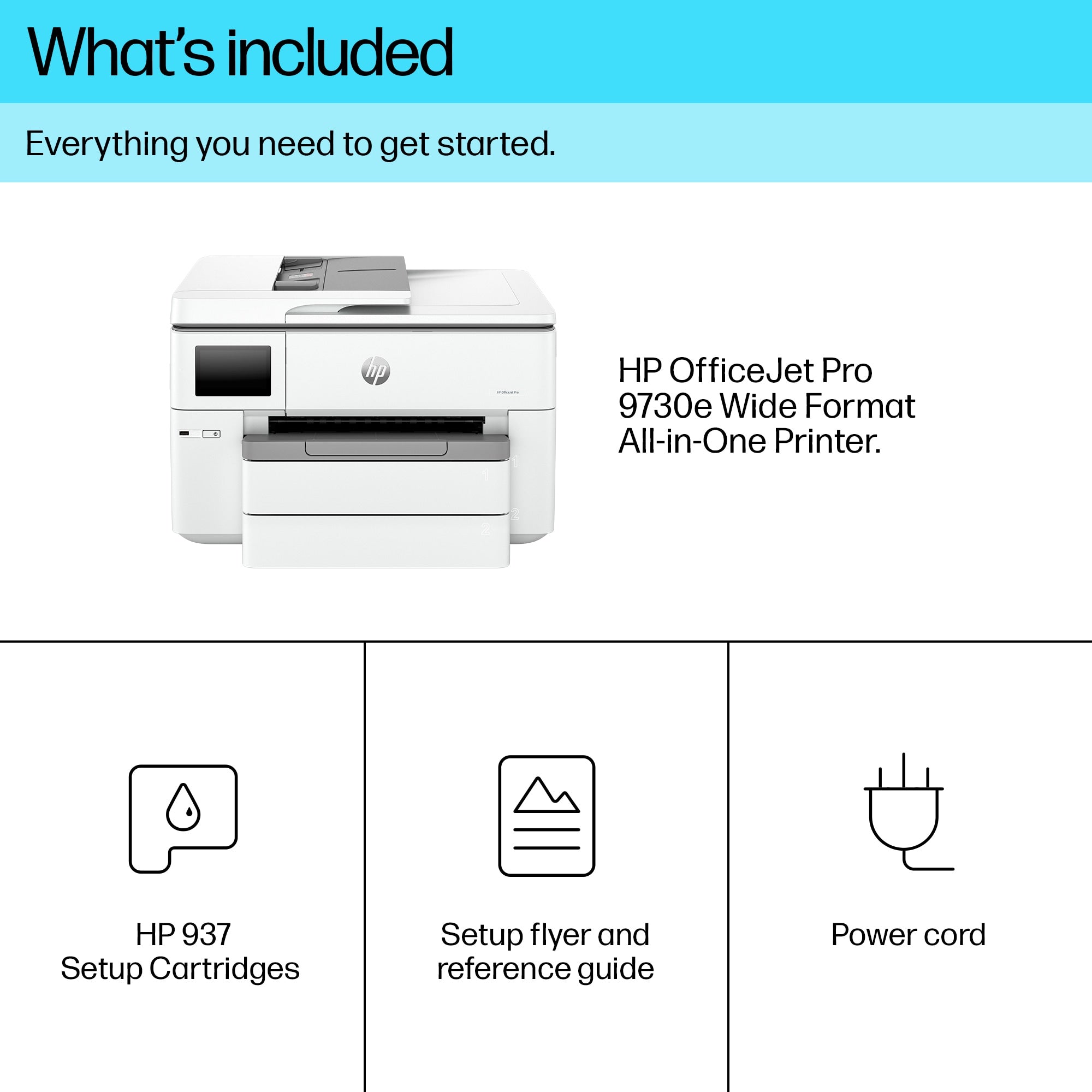 HP OfficeJet Pro 9730e Draadloos All-in-One Kleur Printer, Instant Ink; Dubbelzijdig printen