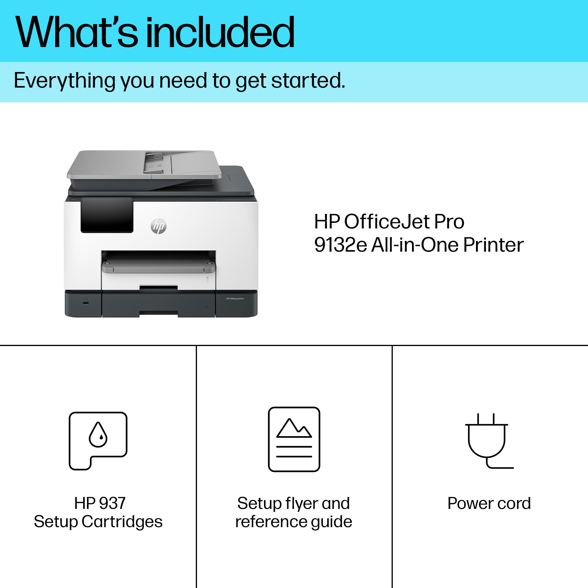 HP OfficeJet Pro 9132e Draadloos All-in-One Kleur Printer, Instant Ink; Dubbelzijdig printen 404M5B#629