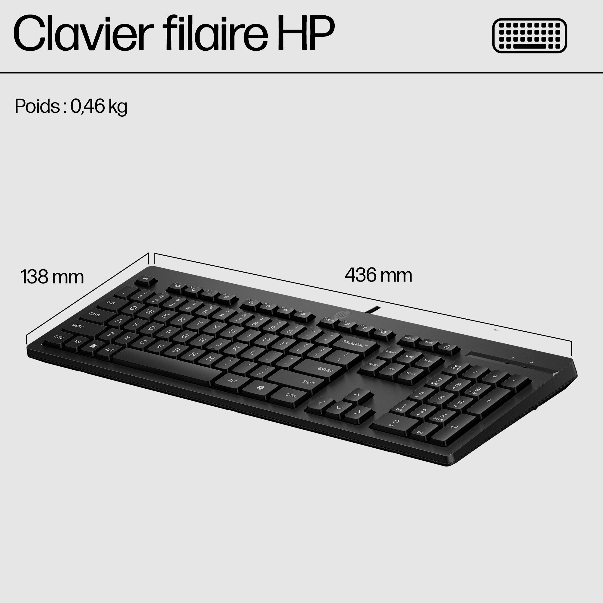 HP 125 Bedraad toetsenbord QWERTY Spaans M27527-071