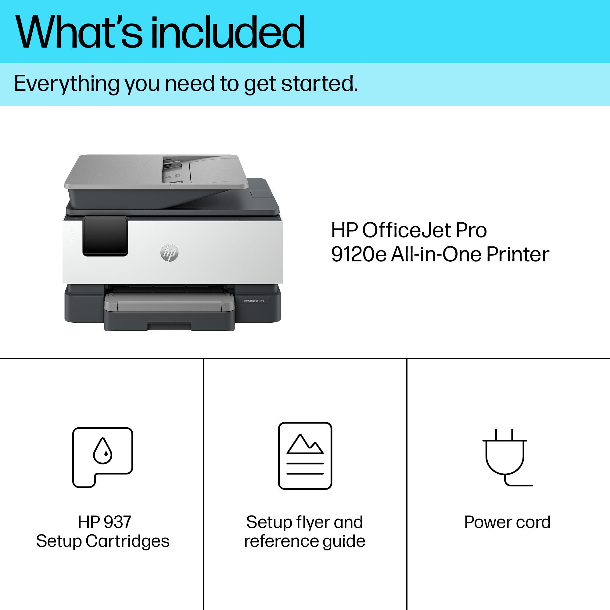 HP OfficeJet Pro 9120e Wireless All-in-One Color Printer, Instant Ink; Two-sided printing 403X8B#629