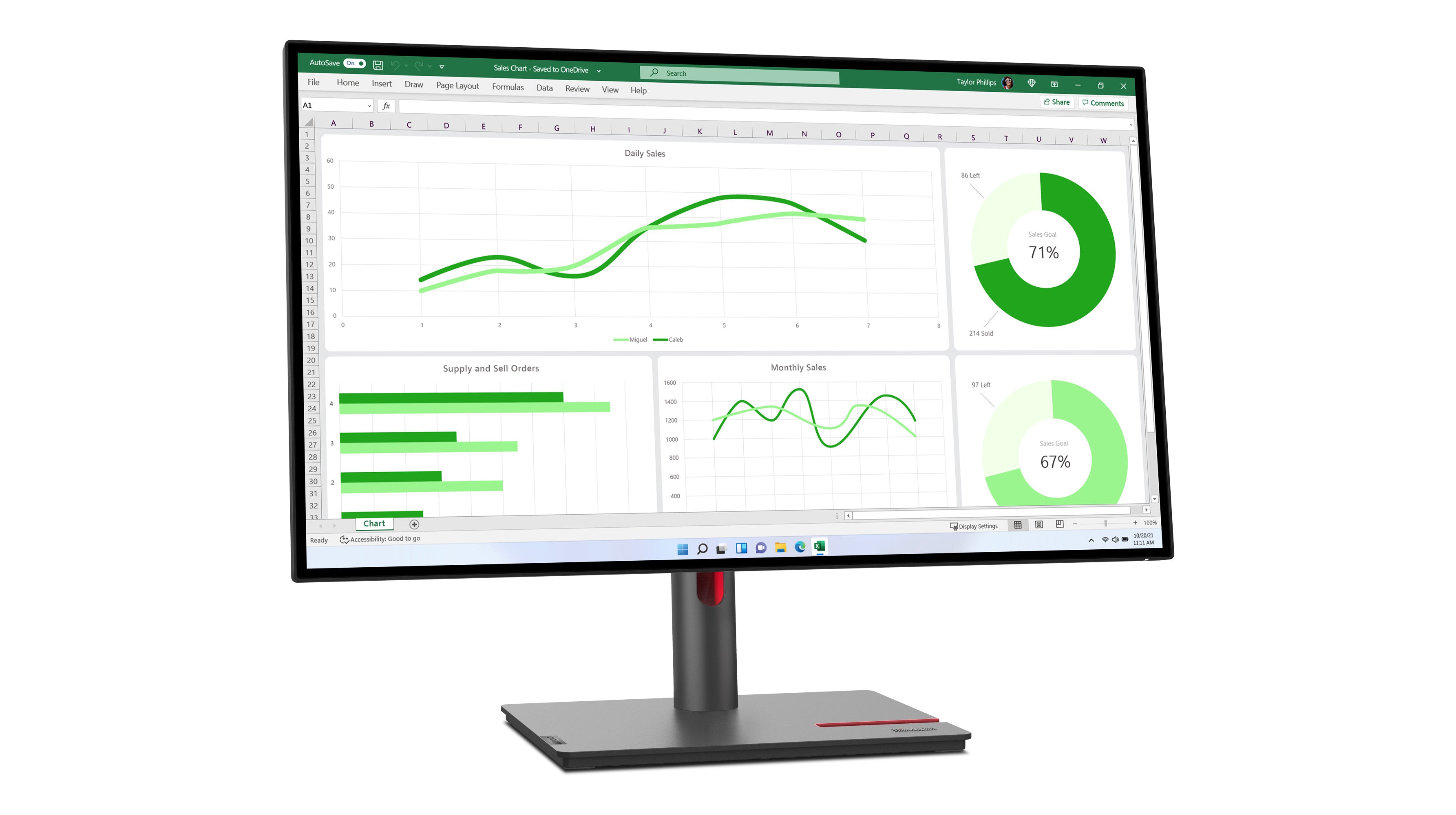 Lenovo ThinkVision P27q-30 LED display 68,6 cm (27") 2560 x 1440 Pixel Quad HD Schwarz
