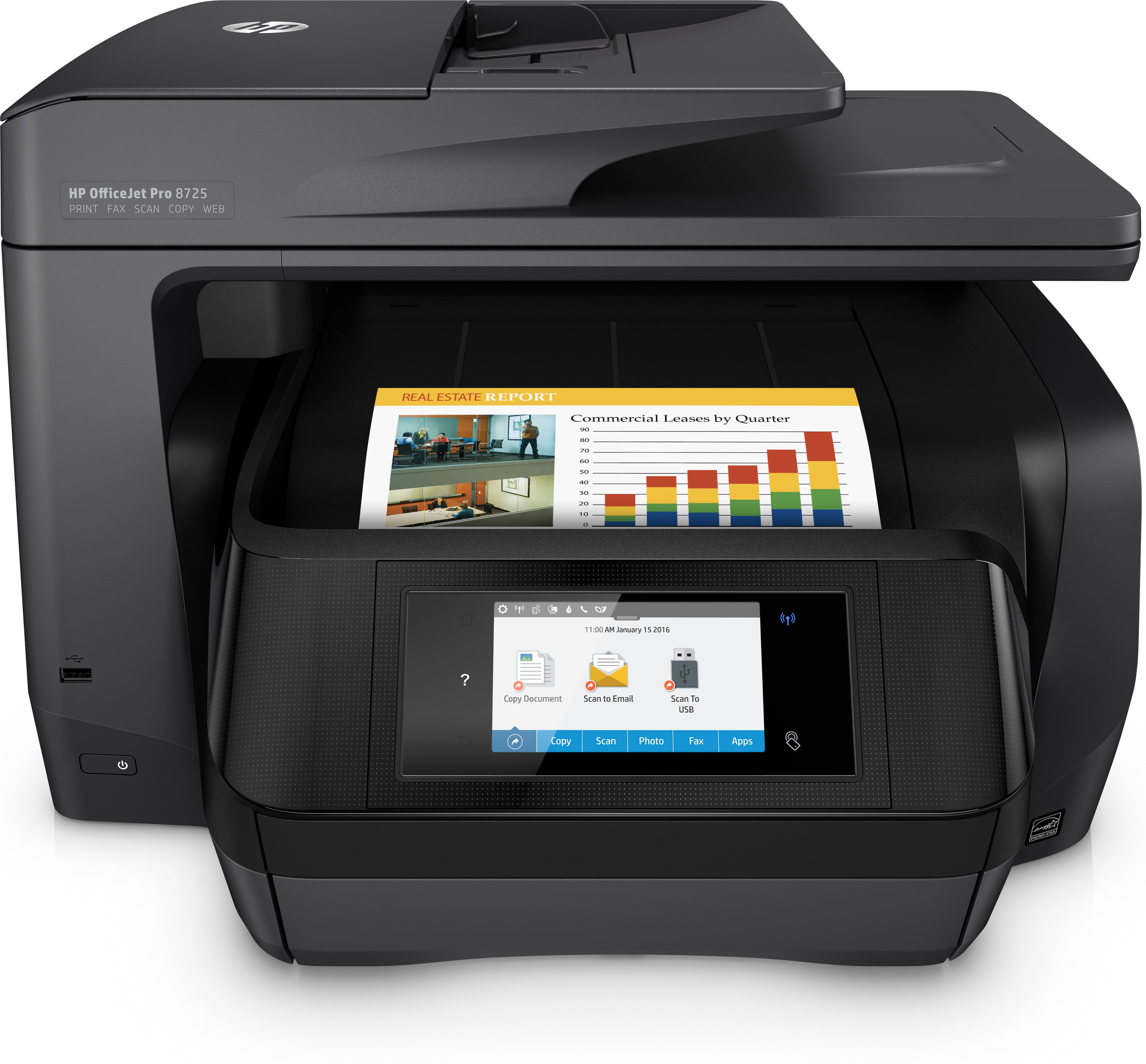 HP OfficeJet Pro 8725 All-in-One printer Thermal Inkjet A4 4800 x 1200 DPI 24 Seiten pro Minute WLAN