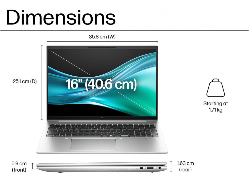 HP EliteBook 840 G11 Intel Core Ultra 7 165U Laptop 35,6 cm (14") WUXGA 32 GB DDR5-SDRAM 1 TB SSD Wi-Fi 6E (802.11ax) Windows 11 Pro AI PC Silber