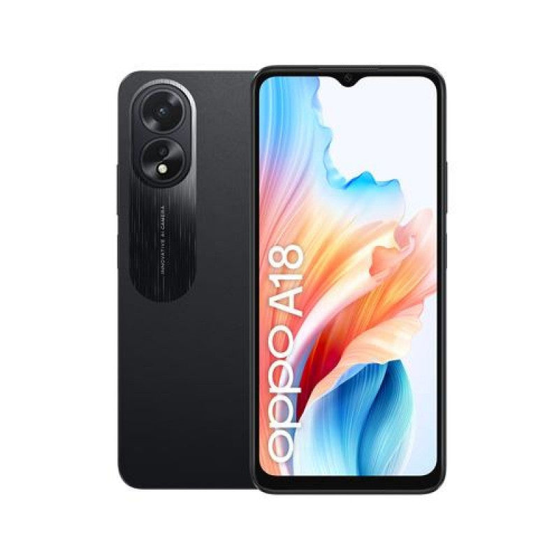 OPPO A18 16,7 cm (6.56") Dual-SIM Android 13 4G USB Typ-C 4 GB 128 GB 5000 mAh Schwarz 110010346552