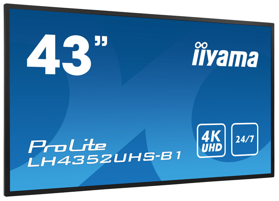 iiyama ProLite Digitale signage flatscreen 108 cm (42.5") LCD Wifi 500 cd/m² 4K Ultra HD Zwart Type processor Android 11 24/7