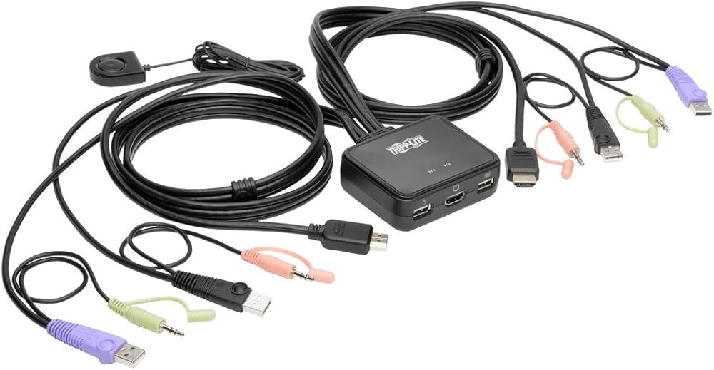 Tripp Lite B032-HUA2 USB/HD-Kabel KVM-Switch mit 2 Anschlüssen, Audio/Video, Kabel und Freigabe von USB-Peripheriegeräten