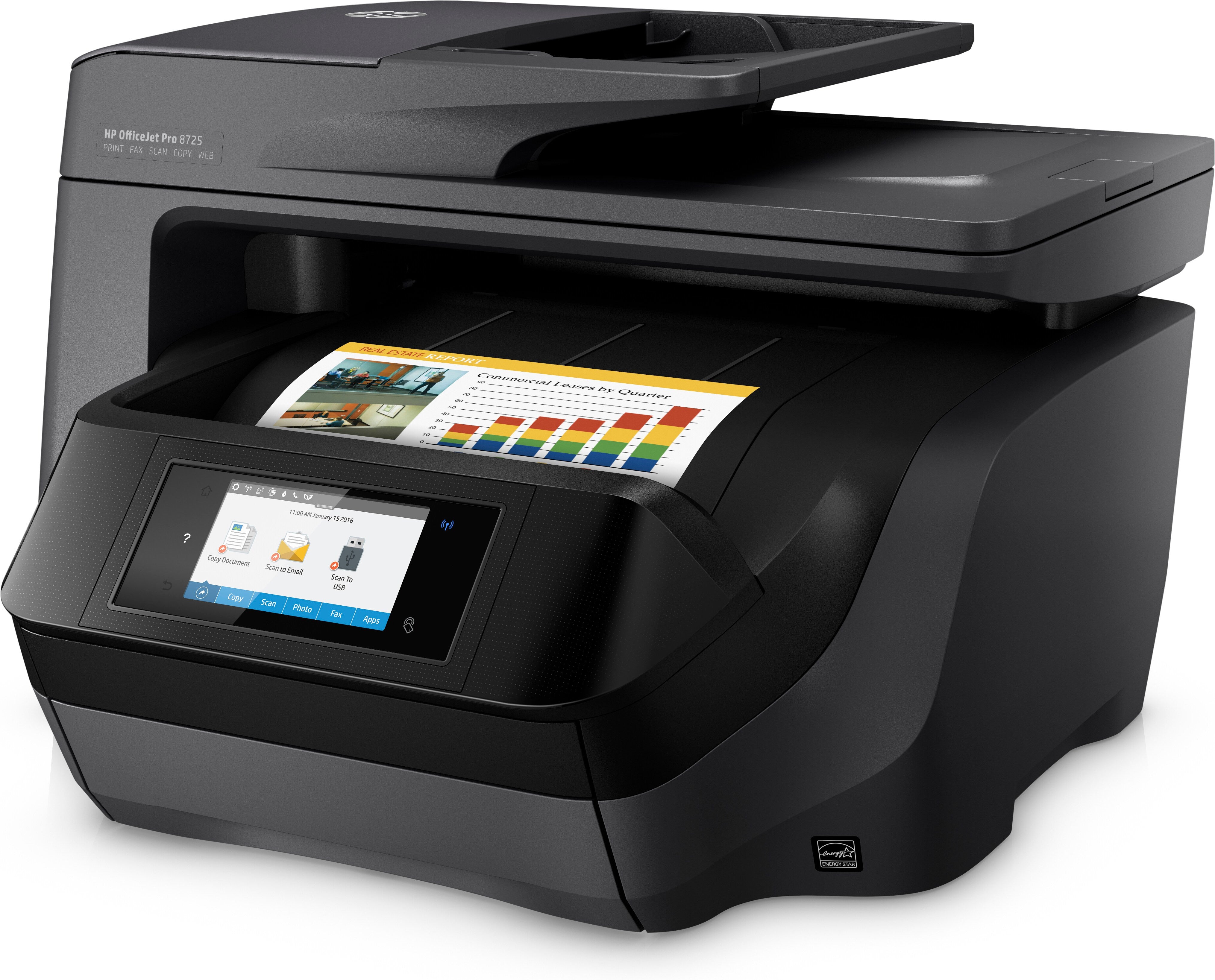 HP OfficeJet Pro 8725 All-in-One printer Thermal Inkjet A4 4800 x 1200 DPI 24 Seiten pro Minute WLAN