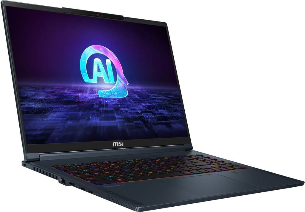 MSI Stealth 16 AI Studio A1VFG-039 Intel Core Ultra 7 155H Laptop 40,6 cm (16") Quad HD+ 32 GB DDR5-SDRAM 1 TB SSD NVIDIA GeForce RTX 4060 Wi-Fi 7 (802.11be) Windows 11 Home Blau