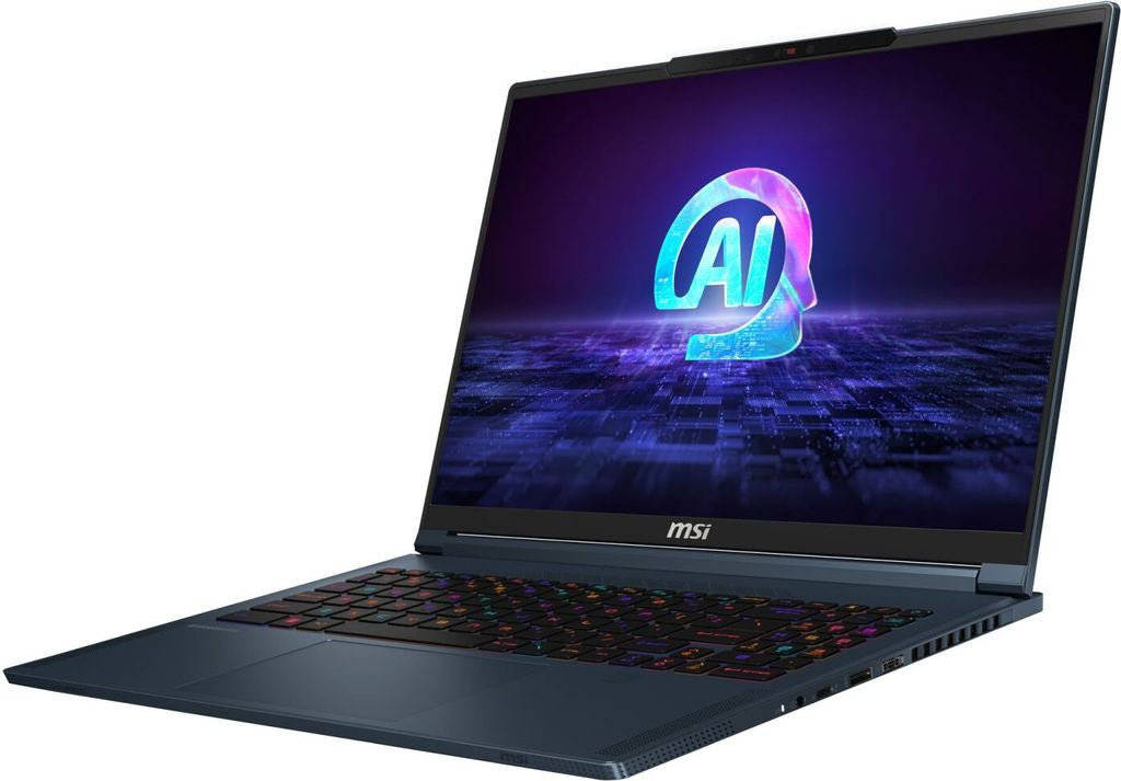 MSI Stealth 16 AI Studio A1VFG-039 Intel Core Ultra 7 155H Laptop 40,6 cm (16") Quad HD+ 32 GB DDR5-SDRAM 1 TB SSD NVIDIA GeForce RTX 4060 Wi-Fi 7 (802.11be) Windows 11 Home Blau