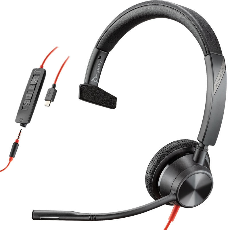 Poly Blackwire 3315 Kopfhörer Kabelgebunden Kopfband Büro/Callcenter USB Typ-A Schwarz