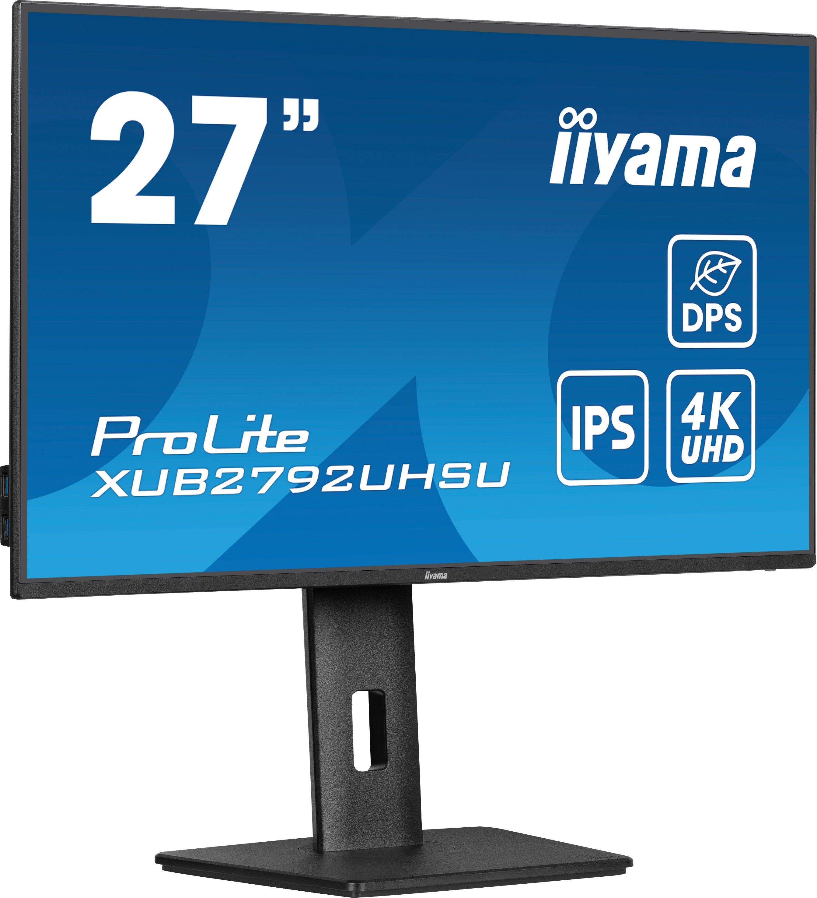 iiyama ProLite Ultraflacher 27" (68.5 cm) Monitor mit 4K-Auflösung, IPS-Panel-Technologie, Dynamische Energieeinsparung (DPS) und einem höhenverstellbaren Standfuß