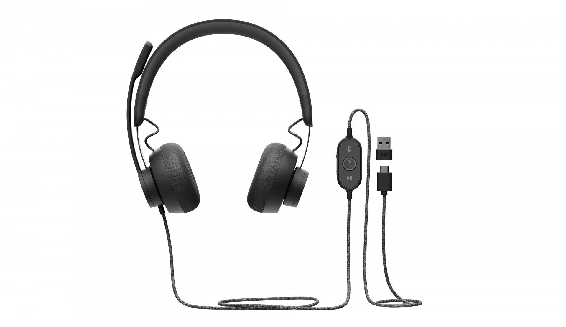 LOGITECH Zone Wired-Headset Teams Graphit USB 981-000870