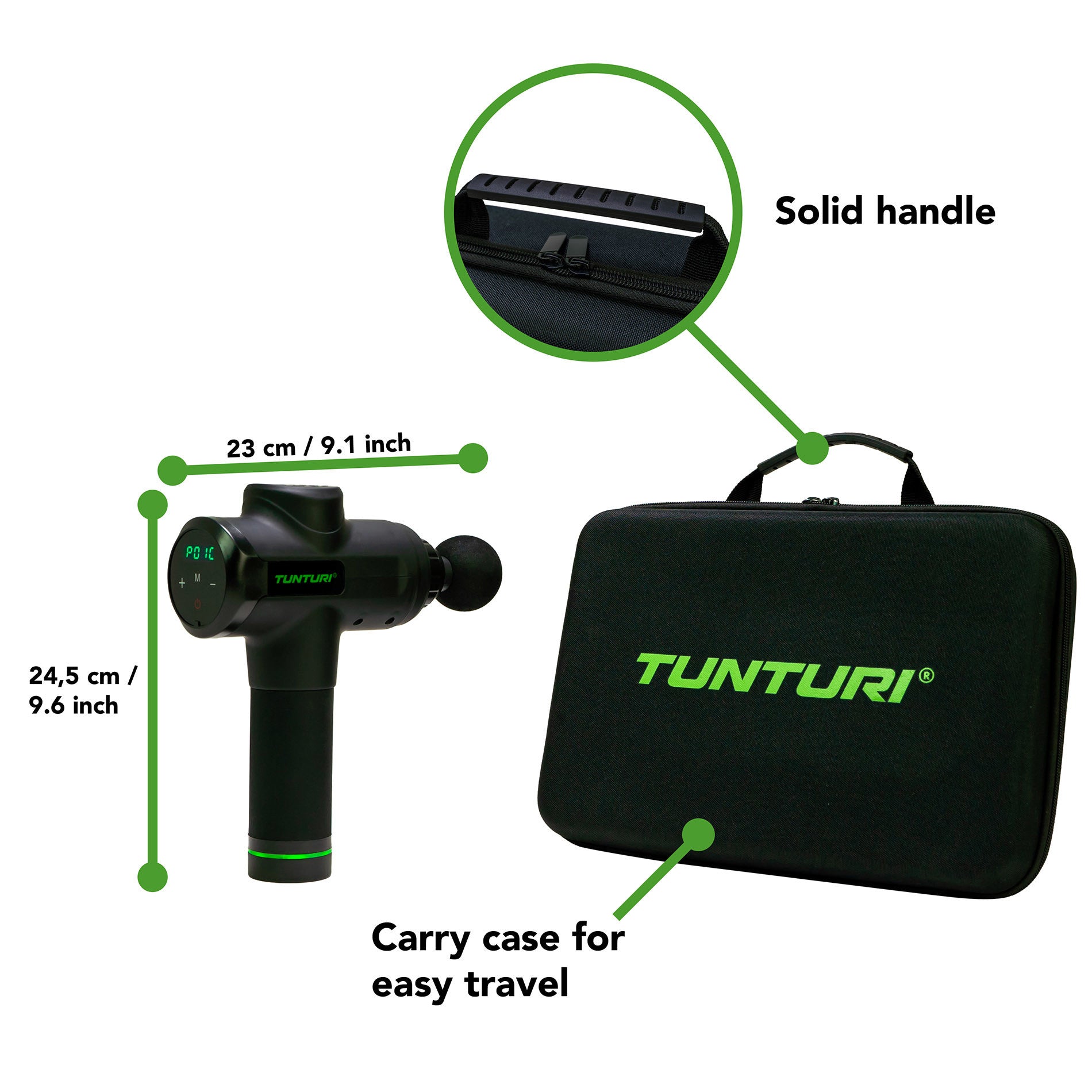 Tunturi 14TUSYO059 Massagegerät Universal Schwarz, Grün