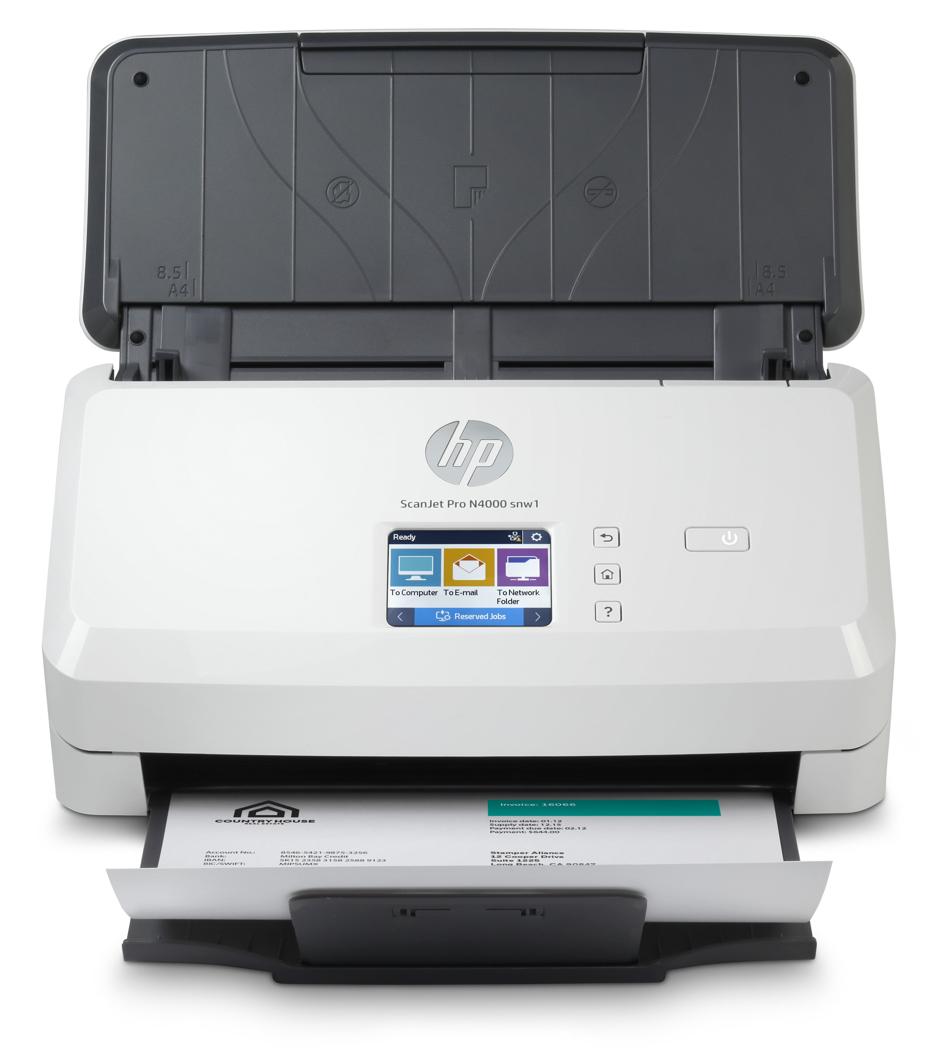 HP Scanjet Pro N4000 snw1 Sheet-feed Scanner Paginascanner 600 x 600 DPI A4 Zwart, Wit