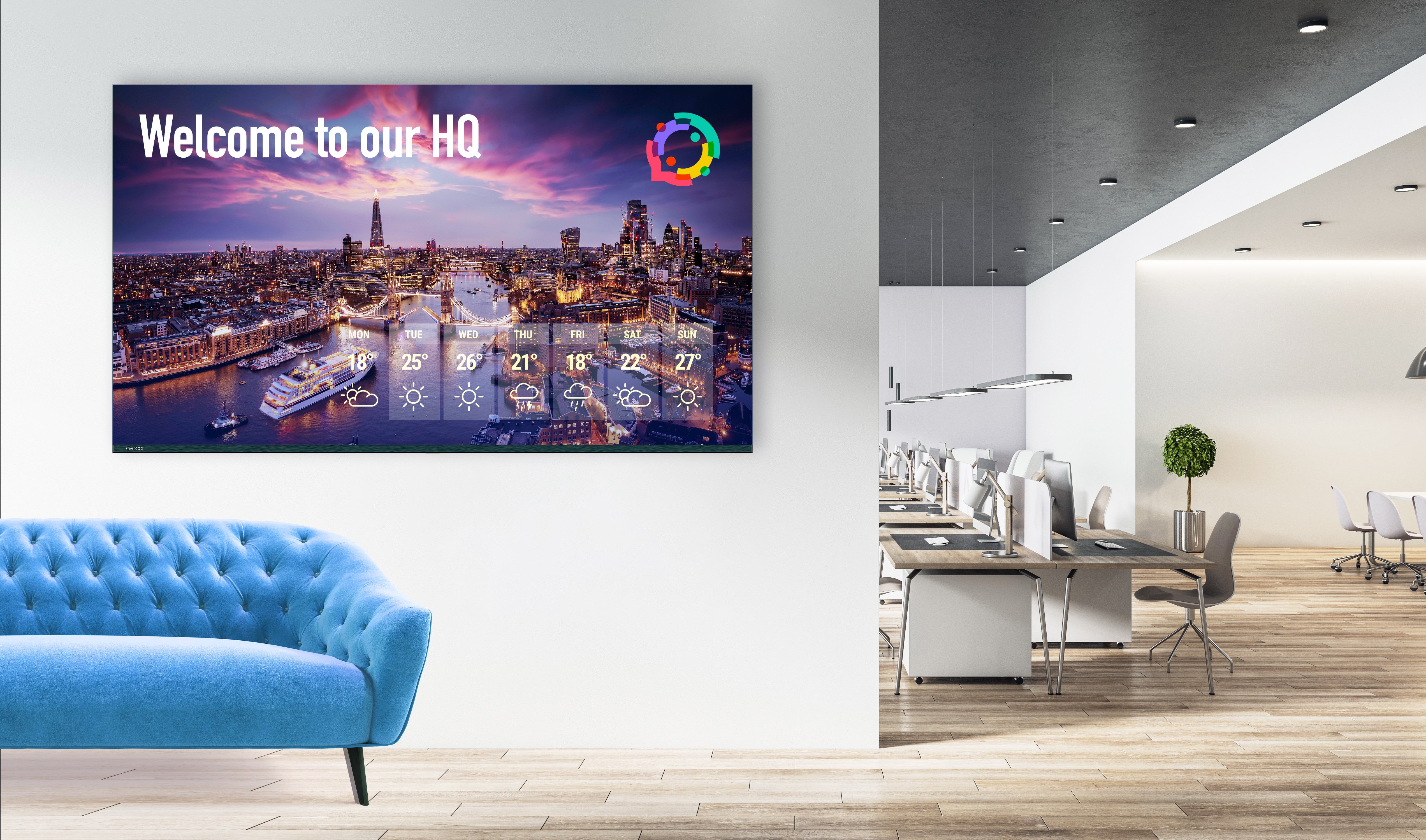 Avocor AVK-5510 Signage-Display 139,7 cm (55") LED WLAN 450 cd/m² 4K Ultra HD Eingebauter Prozessor Android 16/7