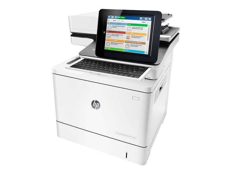HP Color Laserjet Enterprise Flow MFP M577C, color, printer for company, printing, copying, scanning, faxing, input for 100 sheets; Printing via the USB port at the front; Scanning to e-mail/pdf; Double -sided