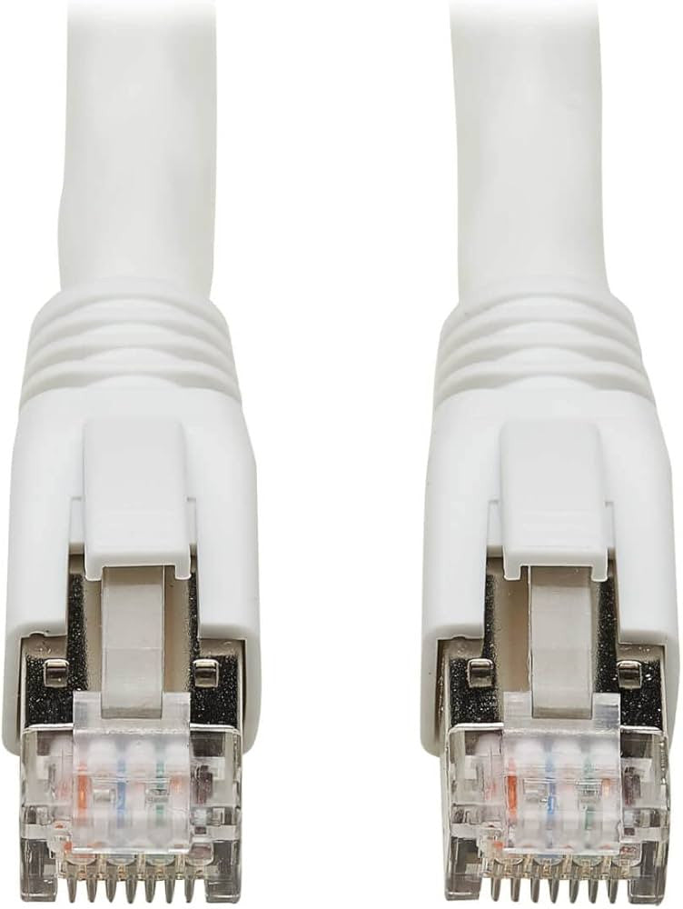 Tripp Lite N272-006-WH Cat8 25G/40G zertifiziertes hakenloses geschirmtes S/FTP-Ethernet-Kabel (RJ45 Stecker/Stecker), PoE, weiß, 1,83 m