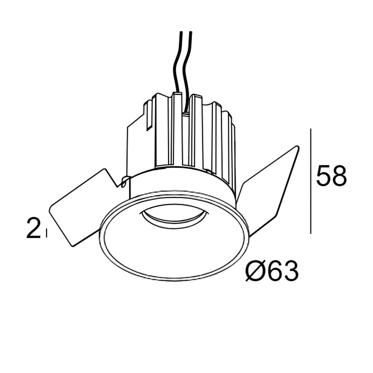 DeltaLight mini reo II 92737 Einbaustrahler Ø: 6,3 cm weiß extra warmweiß 2700K 37° 193519230W