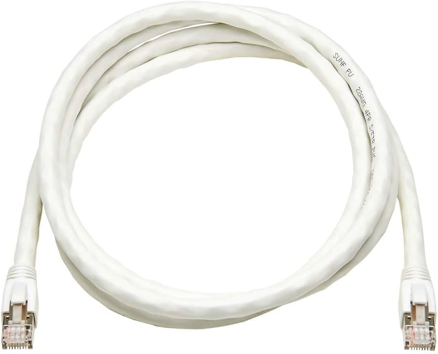 Tripp Lite N272-006-WH Cat8 25G/40G zertifiziertes hakenloses geschirmtes S/FTP-Ethernet-Kabel (RJ45 Stecker/Stecker), PoE, weiß, 1,83 m