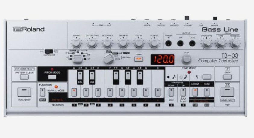 Roland TB-03 synthesizer Digitale synthesizer Grijs