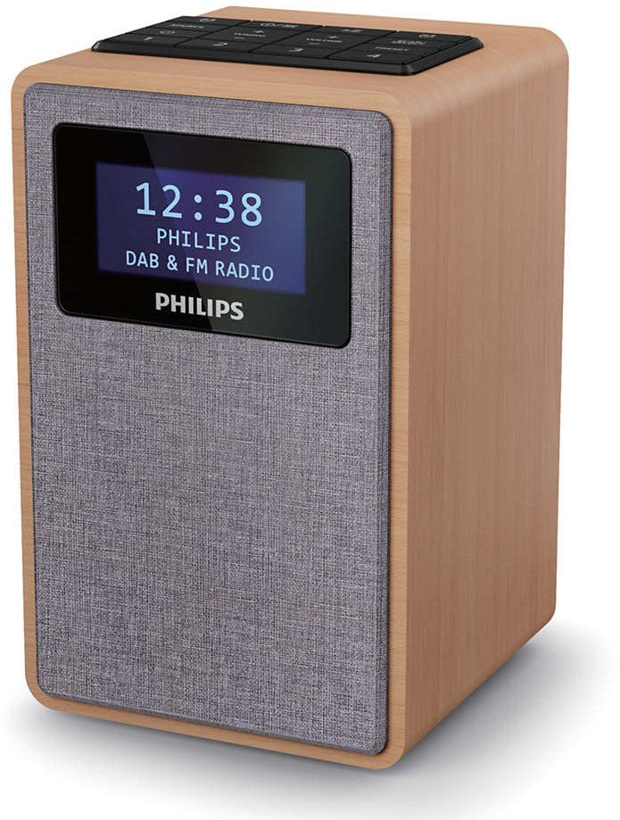 Philips TAR5005/10 radio Klok Digitaal Grijs, Hout