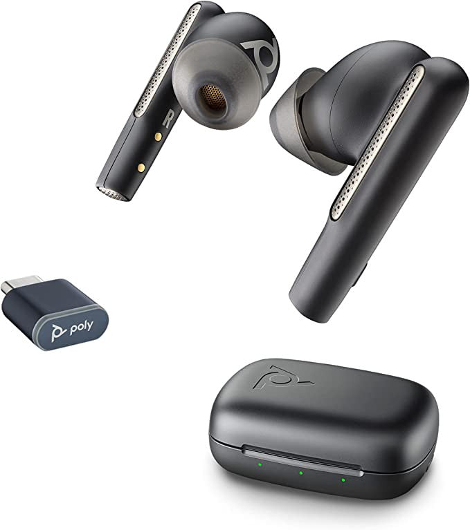Poly Voyager Free 60 UC M Carbon Black Earbuds +BT700 USB-A Adapter +Basic-Ladeetui